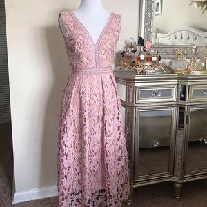 Soft pink lace dress